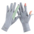 Mens Women Driving Gloves Summer UV Sun Protection Gloves Non-Slip Touchscreen Ice-Silk Sunblock Gloves for Cycling Riding One Size Grey