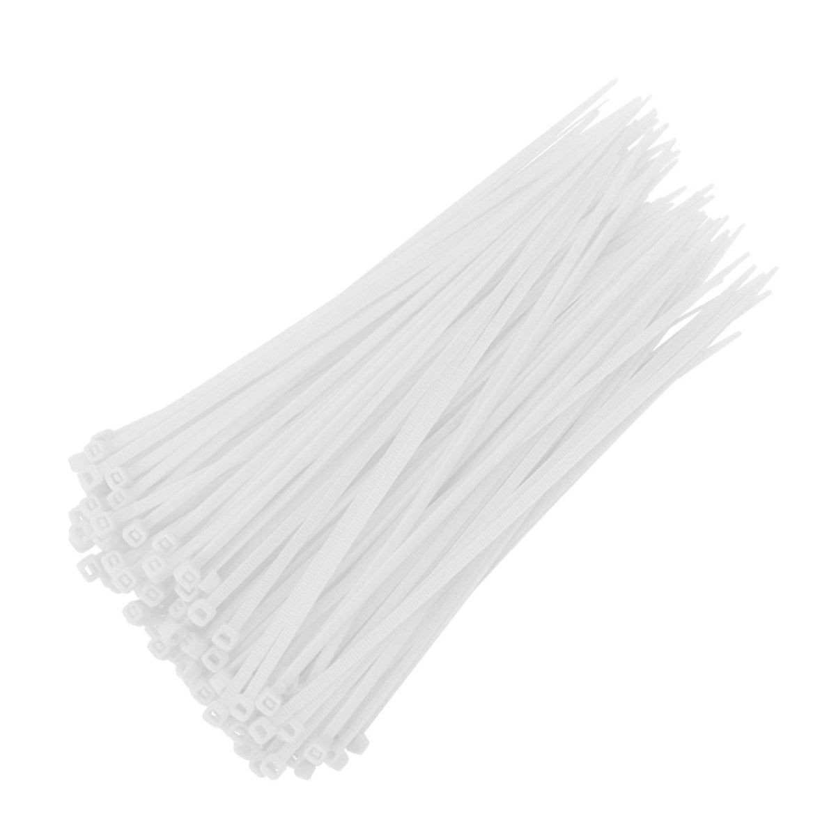 6 Inch White Zip Ties, 100 PCS Cable Zip Ties, 18 Lbs- Heavy Duty Tensile Strength, UV Resistant Strong Nylon Cable Ties, Self-Locking 6" Tie Wraps, Ideal for object bundling and fastening 6" White