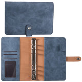 A6 PU Leather Notebook Binder Planner Budget Organizer Round Ring Binder Cover Magnetic Personal Planner Binder with 12 Binder Pocket Binder Zipper Folder for Bill Planner (Red) 4.92x7.48 4.92" x 7.48" Blue