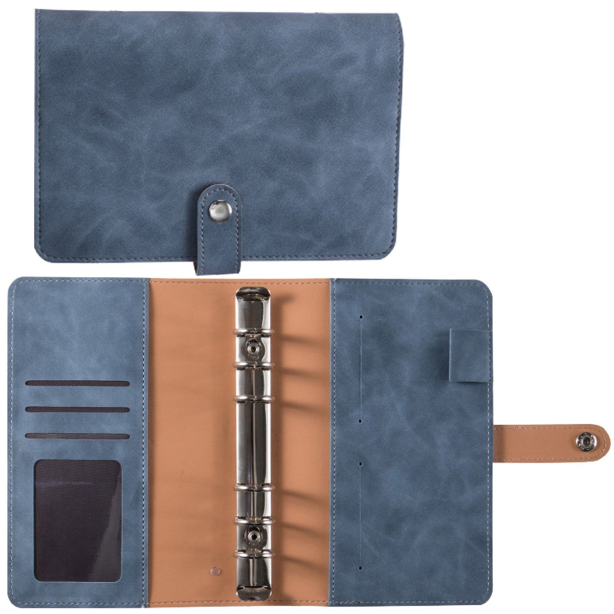A6 PU Leather Notebook Binder Planner Budget Organizer Round Ring Binder Cover Magnetic Personal Planner Binder with 12 Binder Pocket Binder Zipper Folder for Bill Planner (Red) 4.92x7.48 4.92" x 7.48" Red