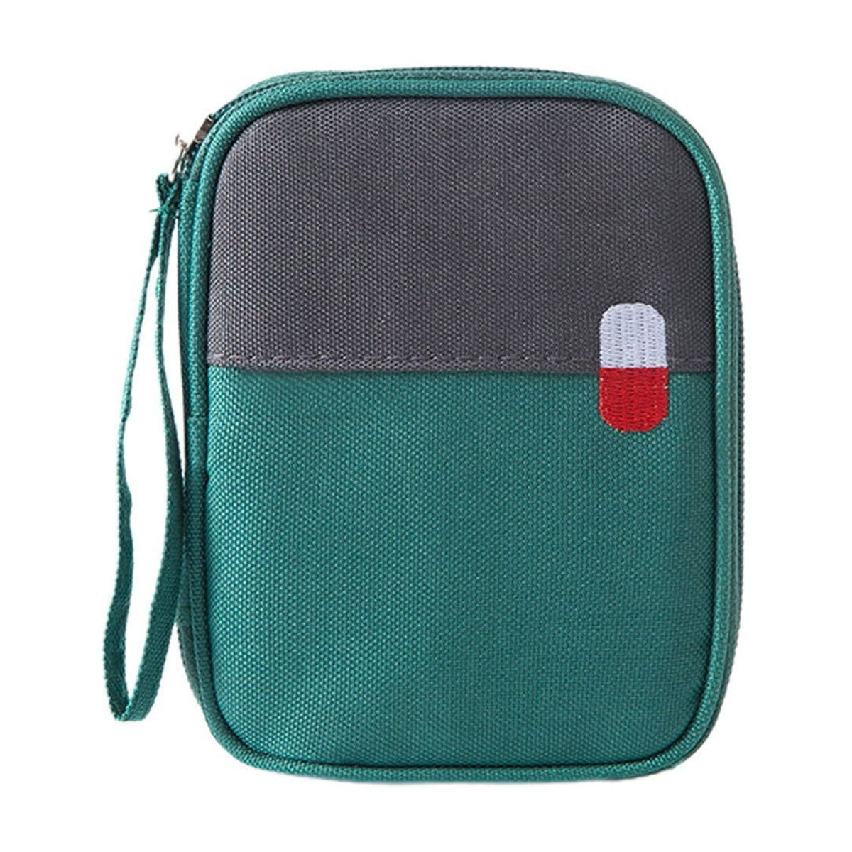 Portable Mini First Aid Bag Empty, Small Size Travel Medicine Pouch Double Zippers Handy Pills Pocket for Travel Home (Grey) 4.33x5.51x0.79 4.33" x 5.51" x 0.79" Green