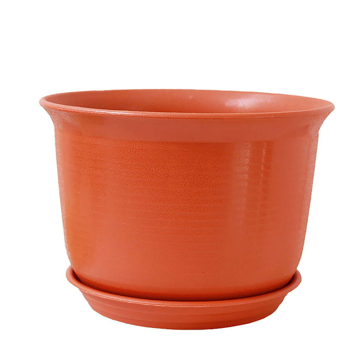 6 Inch Planter Nursery Pots, Plastic Planters Pots for Plants Flower Transplanting with Drainage Holes and Saucers, Beige, 6.06x4.25 8.34" x 5.11" Grey