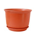 6 Inch Planter Nursery Pots, Plastic Planters Pots for Plants Flower Transplanting with Drainage Holes and Saucers, Beige, 6.06x4.25 8.34" x 5.11" Red
