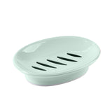 Oval Plastic Soap Dish - Double Compartment Drain Tray| Bathroom & Kitchen Soap Holder for Face & Body Soap | Oval Shaped Soap Dish for Countertop & Shower Use(Pink) Light Green