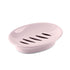 Oval Plastic Soap Dish - Double Compartment Drain Tray| Bathroom & Kitchen Soap Holder for Face & Body Soap | Oval Shaped Soap Dish for Countertop & Shower Use(Pink) Pink