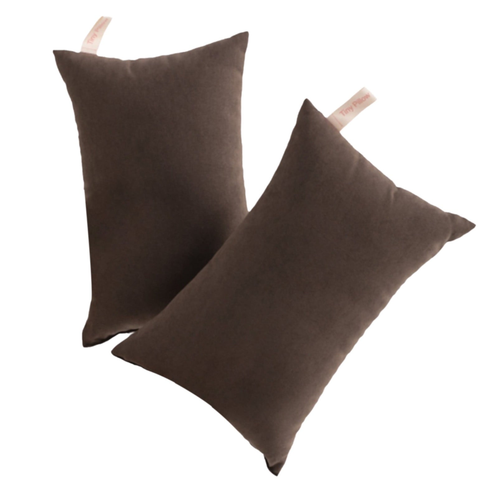 2 Pack Microfiber Travel Pillows - Soft Mini Pillows for Neck Support | Machine Washable 11"X7" Pillows for Travel, Pets, and Kids | Red Color Set for Comfortable Sleep on Trips and at Home(G) brown
