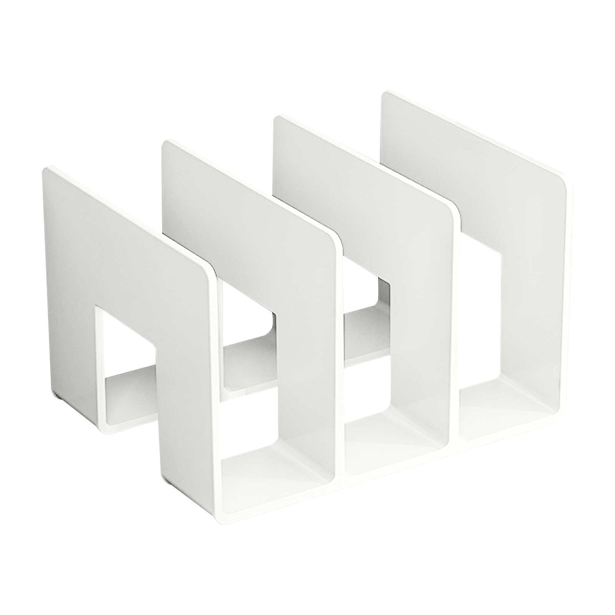 Desk File Sorter, Vertical Desktop File Folder Organizer, 3 Section Plastic Book Holder, Adjustable Shelf Dividers Closet Purse Handbag Mail Binder Organizer Magazine Rack Stand Bookshelf (White) 9.61" x 5.28" x 5.12" Purple