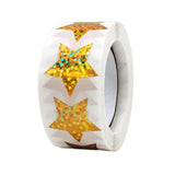 500PCS Gold Star Roll Stickers - 1 Inch Self-Adhesive Glitter Decals,for Kids, Classroom, Teachers, Wall Crafts, Sparkly Star Stickers for Rewards & Decor Gold Star Stickers For Kids(E) B