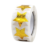 500PCS Gold Star Roll Stickers - 1 Inch Self-Adhesive Glitter Decals,for Kids, Classroom, Teachers, Wall Crafts, Sparkly Star Stickers for Rewards & Decor Gold Star Stickers For Kids(E) C