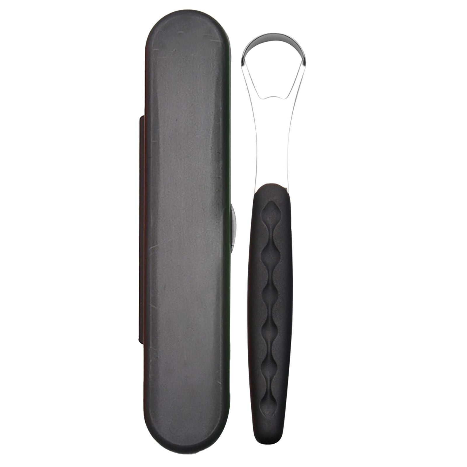 Tongue Scraper Cleaner 100% BPA Free Tongue Scrapers with Soft Handle for Adults, Kids, Healthy Oral Care, Easy to Use, Help Fight Bad Breath,with A Portable Travel Case-Black Black 1.18*0.98*6.1inch 1Pcs