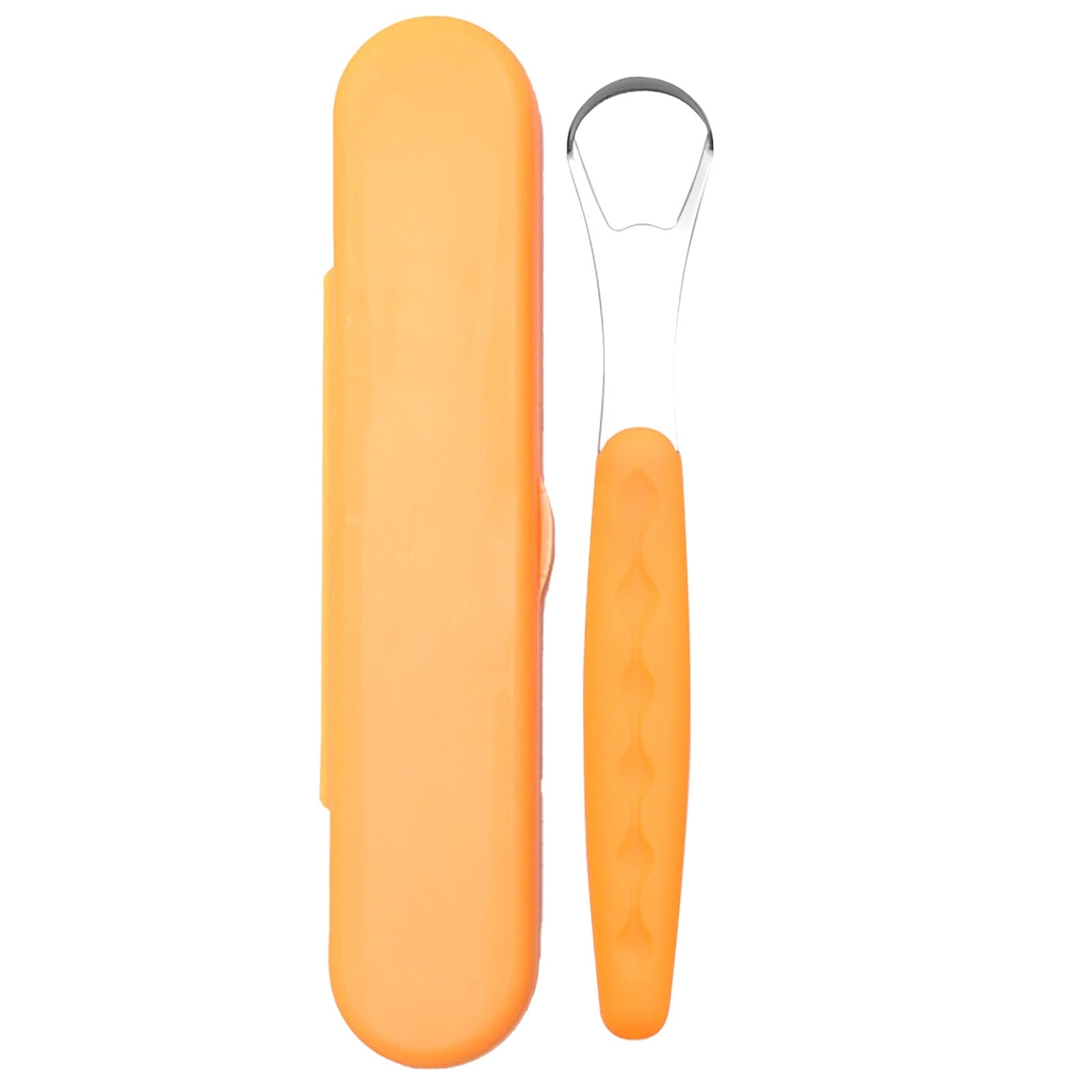 Tongue Scraper Cleaner 100% BPA Free Tongue Scrapers with Soft Handle for Adults, Kids, Healthy Oral Care, Easy to Use, Help Fight Bad Breath,with A Portable Travel Case-Black Orange 1.18*0.98*6.1inch 1Pcs