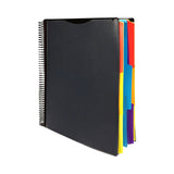 Spiral Binder Project Organizer - 6/12 Pockets with Assorted Tabs, Tear Poly Material, 1/3 Cut Tabs, Letter Size,Pocket Binder, Project Folder, Organizer with Tabs, School Project Holder(12 Pages) 12 Pages