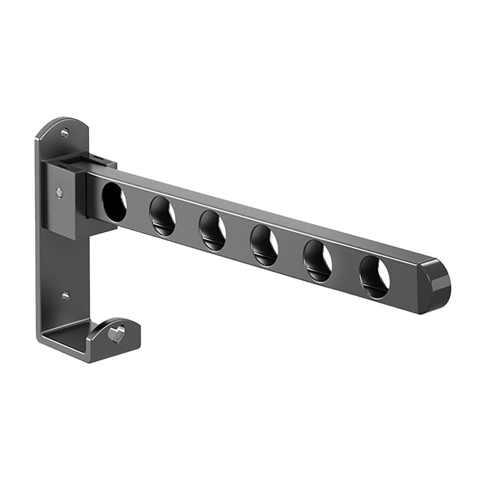Retractable Folding Wall Hanger, Folding Clothes Hanger Rack, Clothes Storage Organizer, Laundry Hanger, Sturdy Hanging Dryer Rack Clothes Hooks of Metal (Matte Grey) 4.81x1.18x9.84 4.81" x 1.18" x 9.84" Black1