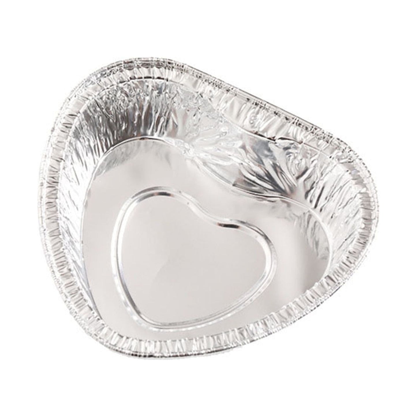 Aluminum Foil Pans 20pcs Disposable Baking Containers Heart Shape for Air Fryer Cupcake Muffins Oven Safe Non-Stick Small Round Foil Trays No Lids C