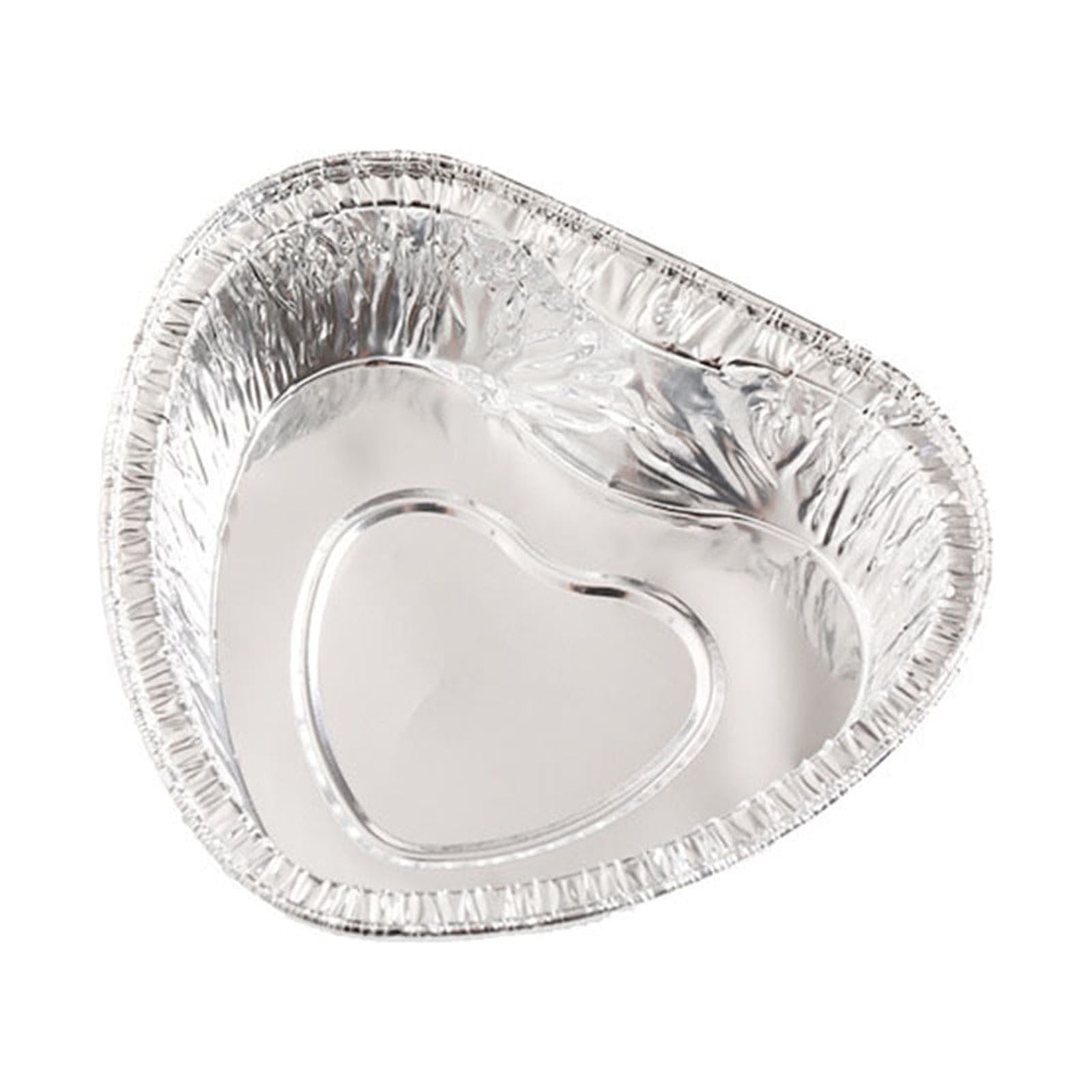 Aluminum Foil Pans 20pcs Disposable Baking Containers Heart Shape for Air Fryer Cupcake Muffins Oven Safe Non-Stick Small Round Foil Trays No Lids C