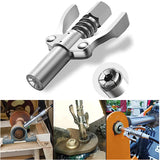Grease Gun Coupler Grease Gun, Tip Quick Lock and Release Lube Grease Gun Fittings, Grease Nozzle Coupler Upgraded to 12000 Psi, Compatible with All Grease Guns 1/8" Npt, 3.54Inches 3.54" silver