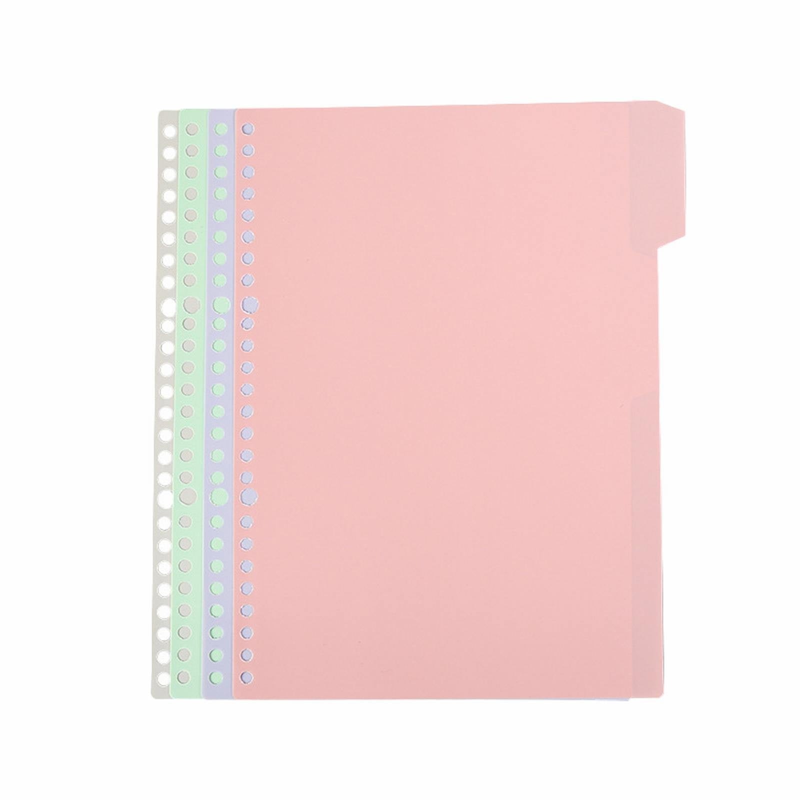 4Pcs/1Set- 4 Tab Binder Dividers with Tabs, Plastic Dividers for Ring Binder, Letter Size Binder Tabs for Organizing Office Home Files, Write and Erase Notebook/Page Dividers(multicoloredA5) Z1-A4