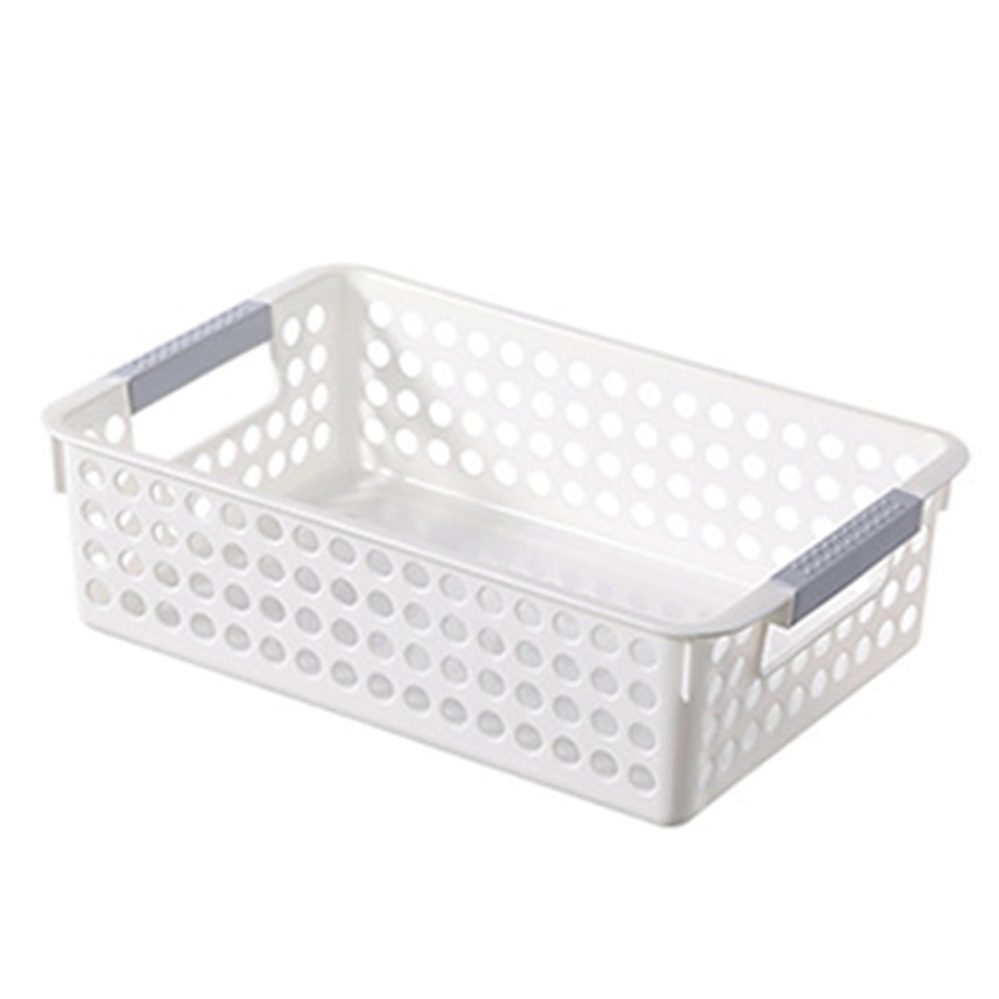A4 Paper Trays with Grip Handles, 10.43x6.77x2.87"Heavy Duty Book Baskets for Library, Drawers, Office, Home, Desk, Turn in Trays, Plastic Storage Baskets (White/1 Pcs) 10.43" x 6.77" x 2.87" White