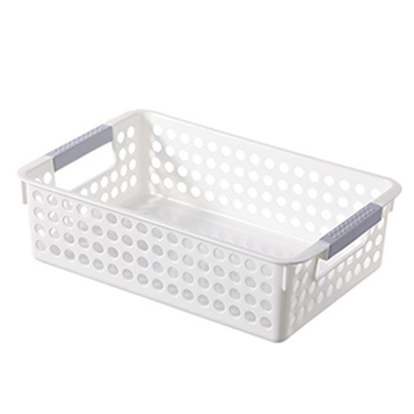 A4 Paper Trays with Grip Handles, 10.43x6.77x2.87"Heavy Duty Book Baskets for Library, Drawers, Office, Home, Desk, Turn in Trays, Plastic Storage Baskets (White/1 Pcs) 10.43" x 6.77" x 2.87" White