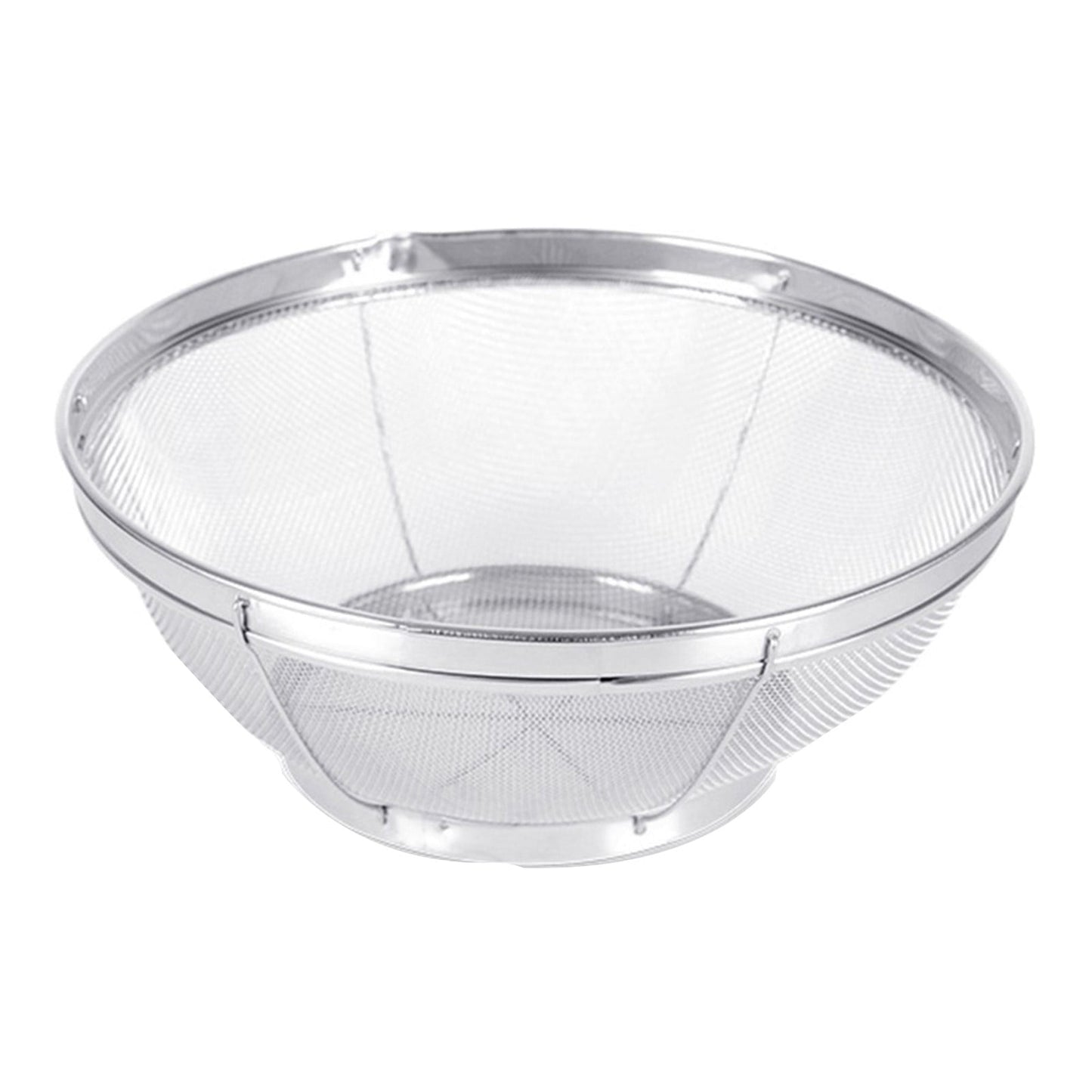 Fine Mesh Strainer for Kitchen, Heavy Duty Stainless Steel Colander Bowl for Pasta, Rice, Fruit, Metal Net Baskets with Resting Base, Strain, Drain, Rinse, 7x3.14 7" x 3.14" Silver