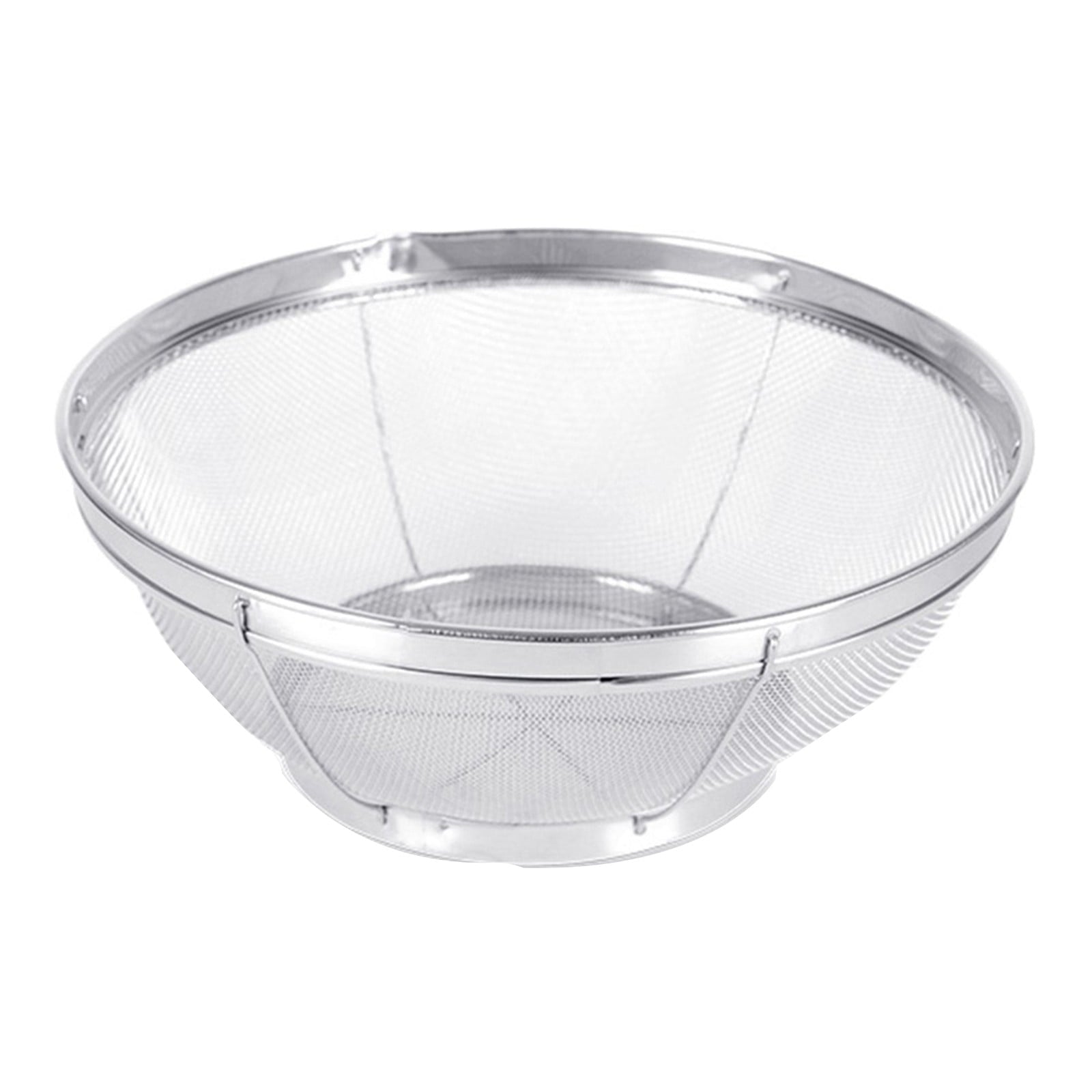 Fine Mesh Strainer for Kitchen, Heavy Duty Stainless Steel Colander Bowl for Pasta, Rice, Fruit, Metal Net Baskets with Resting Base, Strain, Drain, Rinse, 7x3.14 7" x 3.14" Silver