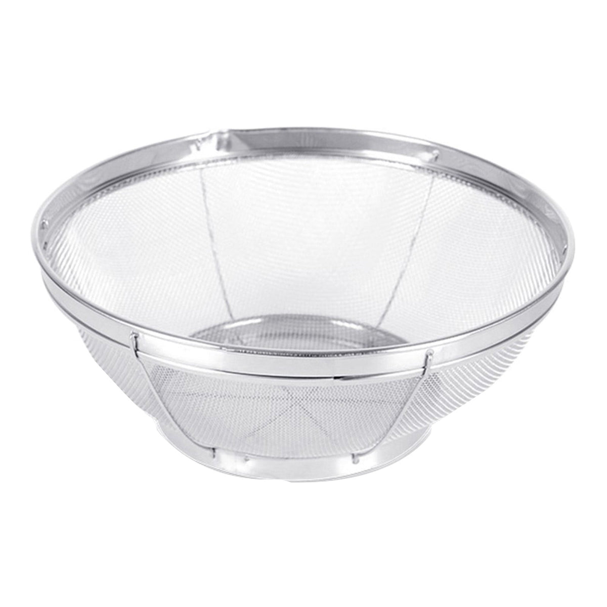 Fine Mesh Strainer for Kitchen, Heavy Duty Stainless Steel Colander Bowl for Pasta, Rice, Fruit, Metal Net Baskets with Resting Base, Strain, Drain, Rinse, 7x3.14 7" x 3.14" Silver