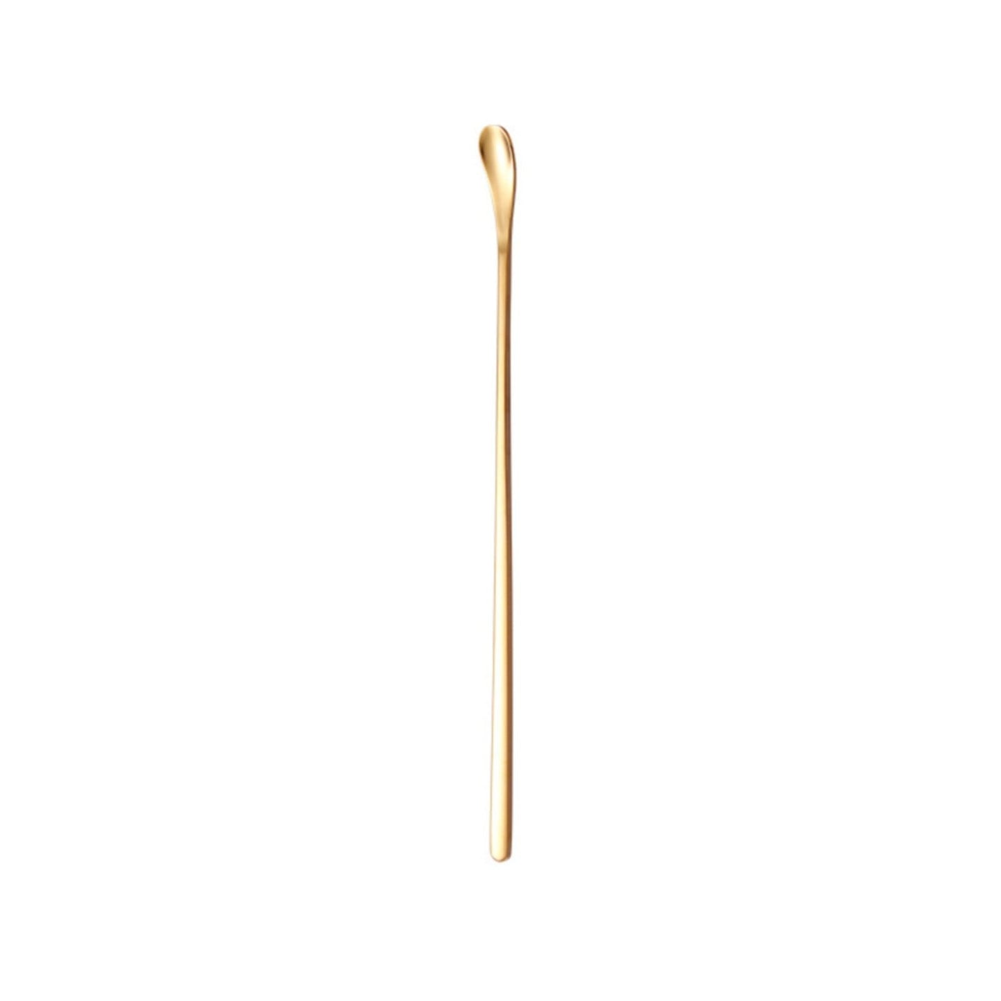 Stainless Steel Coffee Stirring Spoon, Heavy Duty Beverage Cocktail Stirrers, Reusable Stir Cocktail Drink Mixing Swizzle Stick, Tiny Salt Condiment Spoon (Black/1 Pcs) 0.47x8.85 0.47" x 7.55" Gold