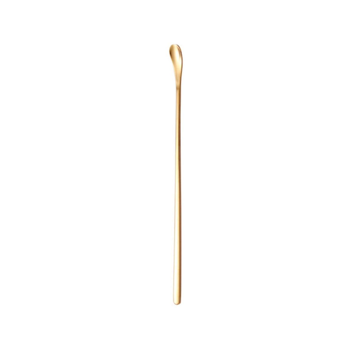 Stainless Steel Coffee Stirring Spoon, Heavy Duty Beverage Cocktail Stirrers, Reusable Stir Cocktail Drink Mixing Swizzle Stick, Tiny Salt Condiment Spoon (Black/1 Pcs) 0.47x8.85 0.47" x 7.55" Gold