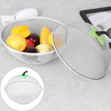 Fruit Basket with Lid Mesh, Apple Shaped Fruit Bowl Cover, Protective Holder Countertop Metal Wire Against Flies, Reusable Strainer for Gift Restaurant Kitchen Food Vegetable (Green/1 Pcs) 9.44" White