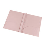 Plastic Folders with 2 Pockets and 3 Prongs, Heavy Duty Two Pocket Folder with Brads, 3 Prong Folders with Pockets for Letter Size Sheets, 9.5x11.5 9.5" x 11.5" Pink