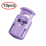 10 PCS Plastic Spring Cord Locks for Drawstring, Paracord Toggle Stopper Clasp Elastic Shoeslace Lock Sweatpants Hoodie String Clips Bungee Swim Goggles Gloves String Lock Replacement(Purple) Purple