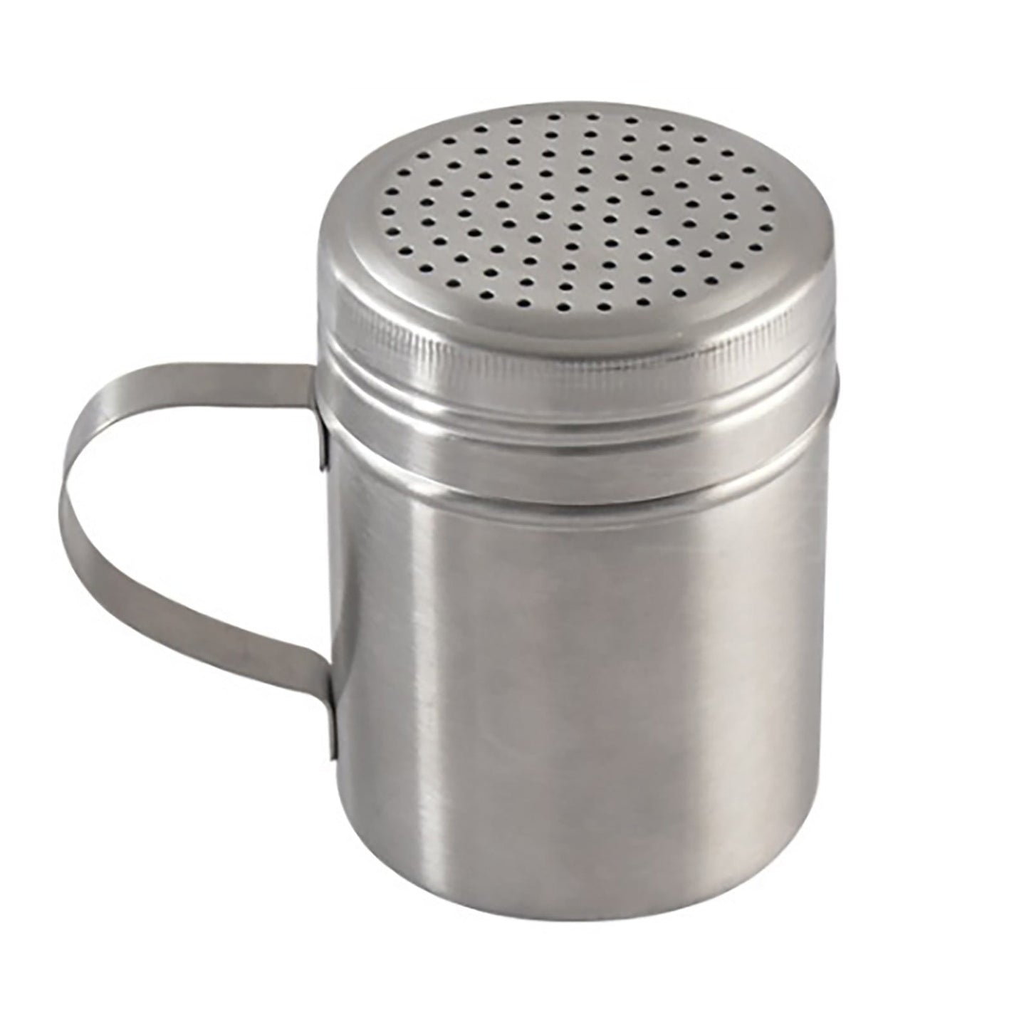 Metal Salt Pepper Dredge Shakers With Handle, Heavy Duty Stainless Steel Seasonings Spice Shakers, Ideal For Salt, Spice, Sugar, Flour, 10 Oz, 3.94x2.76x3.82 3.94" x 2.76" x 3.82" Silver