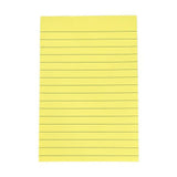 Pack of 8 pastel colored lined sticky notes, 4x6 inches, 50 sheets per pad.