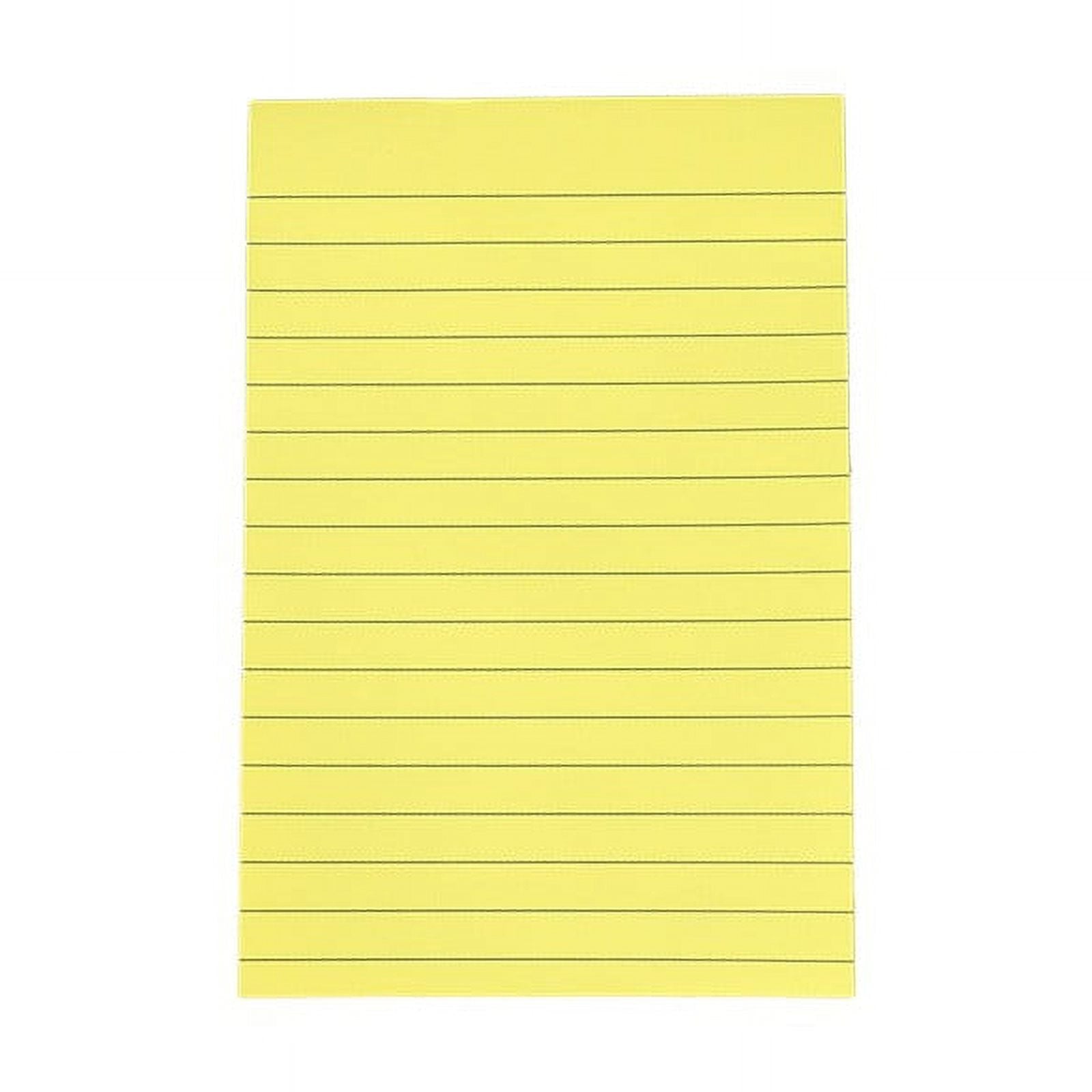 Pack of 8 pastel colored lined sticky notes, 4x6 inches, 50 sheets per pad.