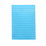 Eight pastel colored lined sticky notes, 4x6 inches, 50 sheets per pad.
