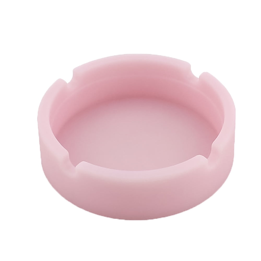 Glow in The Dark Silicone Ashtray Round Heat Resistant (230°C) - Portable Non-Slip Smoking Tray for Indoor Outdoor Use, Easy Clean 8.3x2.3cm, Up to 60% OFF Pink