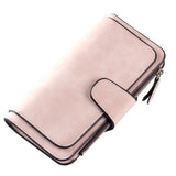 Women's Wallets,Soft Leather Bifold Compact Card Holder Wallet for Women with Zipper, Blocking Leather Clutch Wallet Credit Card Holder, Ladies Travel Wallet Purse,10 Colors(pink) pale pink