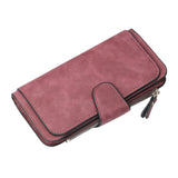 Women's Wallets,Soft Leather Bifold Compact Card Holder Wallet for Women with Zipper, Blocking Leather Clutch Wallet Credit Card Holder, Ladies Travel Wallet Purse,10 Colors(pink) red-brown
