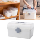 Plastic First Aid Storage Box, Container Bin with Removable Tray and Portable Handle, Family Emergency Medicine Kit Case Organizer, 8.34x4.72x4.92 8.34" x 4.72" x 4.92" White