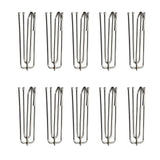Stainless Steel Drapery Hook and Pin for Pleated Drapes,Heavy Duty 4 Prongs Pinch Pleat Clips Traverse Pleater 4 End Curtain Hangers for Window Door Bathroom Curtain, 10 Pcs, 2.76Inches 2.76" Silver