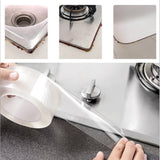 Clear Caulk Tape,Waterproof Self Adhesive Caulk Strip Bathtub Sealant Tape, Sealing Strip Oil Proof Bathroom Sealant for Kitchen Floor Wall Edge Protector,Transparent Acrylic Tape (5x300cm) 5x300cm