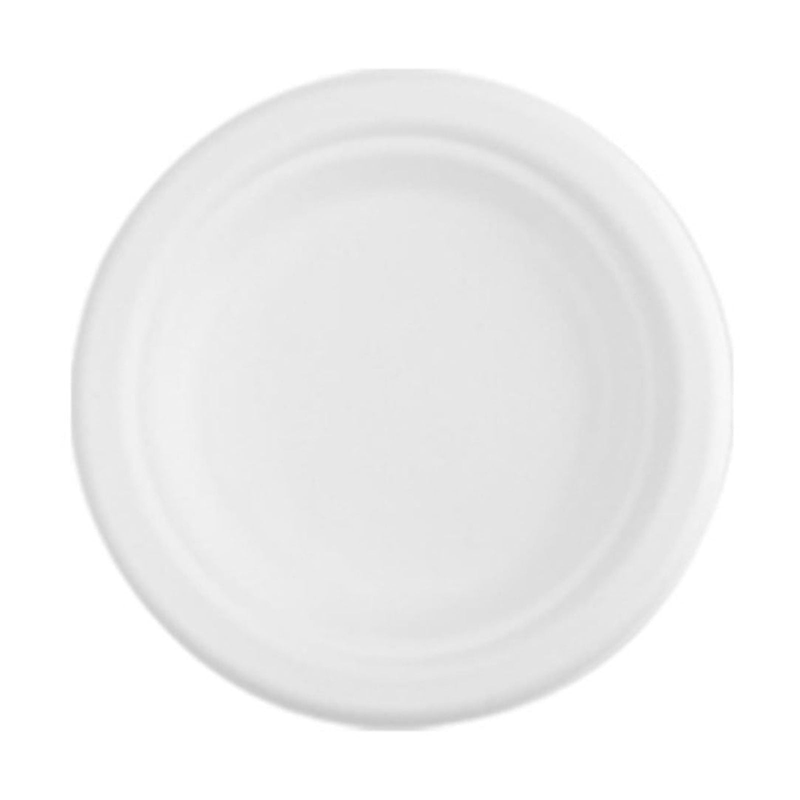 6 inch Round Disposable White Bagasse Dinner Plate, 100% Compostable Natural Sugarcane Fibers, Heavy Duty Leak-Proof Environmentaly Friendly, Biodegradable - 1 Count 6" White