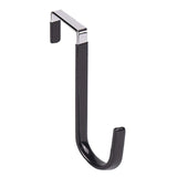 Over The Door Hooks,1 Pack Hangers Hooks with Rubber Prevent Scratches Heavy Duty Organizer for Living Room, Bathroom, Bedroom, Kitchen Hanging Clothes, Towels, Hats, Coats, Bags(Black) Black