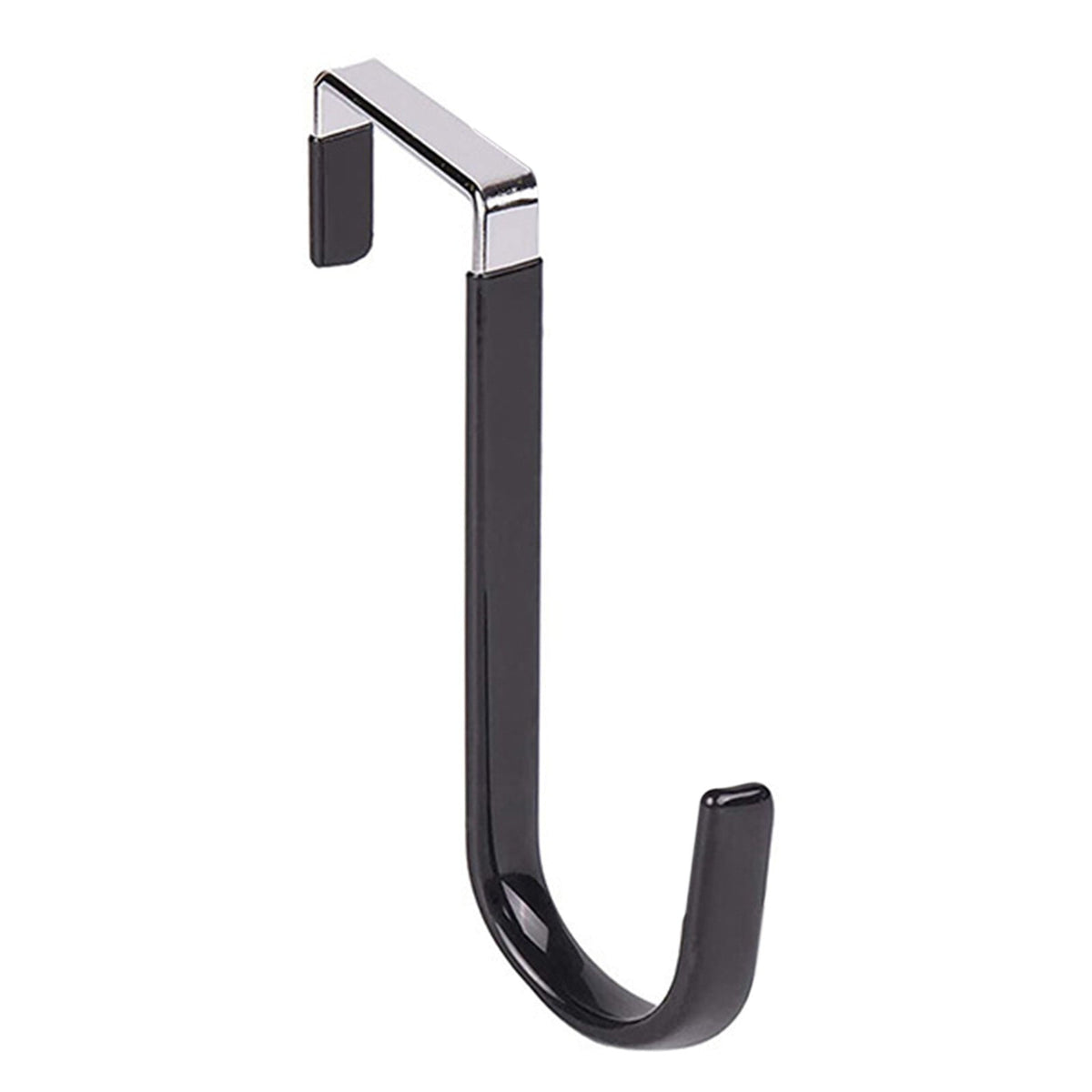 Over The Door Hooks,1 Pack Hangers Hooks with Rubber Prevent Scratches Heavy Duty Organizer for Living Room, Bathroom, Bedroom, Kitchen Hanging Clothes, Towels, Hats, Coats, Bags(Black) Black