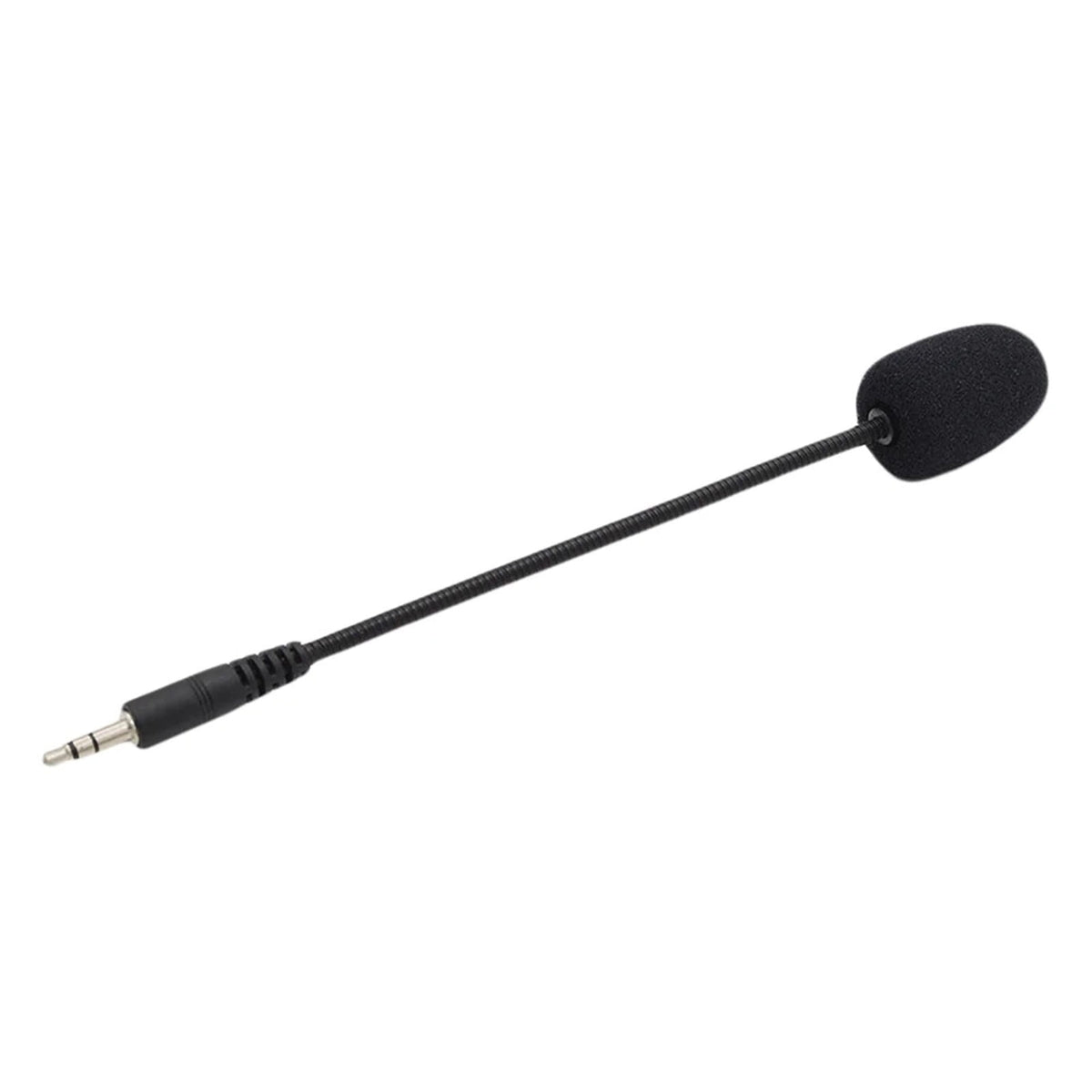 Headset Microphone 3.5mm Plug, Black Headset Microphone Adjustable 360 Degrees Bendable Jack Headphone Controller Combined, 3.5mm Game Gaming Mic to Mic Headsets Accessories(Black) Black