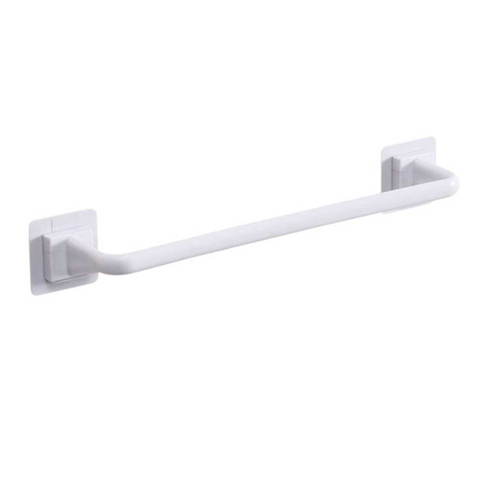Self Adhesive Towel Bar, Heavy Duty No Drill Hand Towel Hanger for Bathroom and Kitchen Towel Storage Self, (Black/1 Pcs) 15Inches 10.63" White