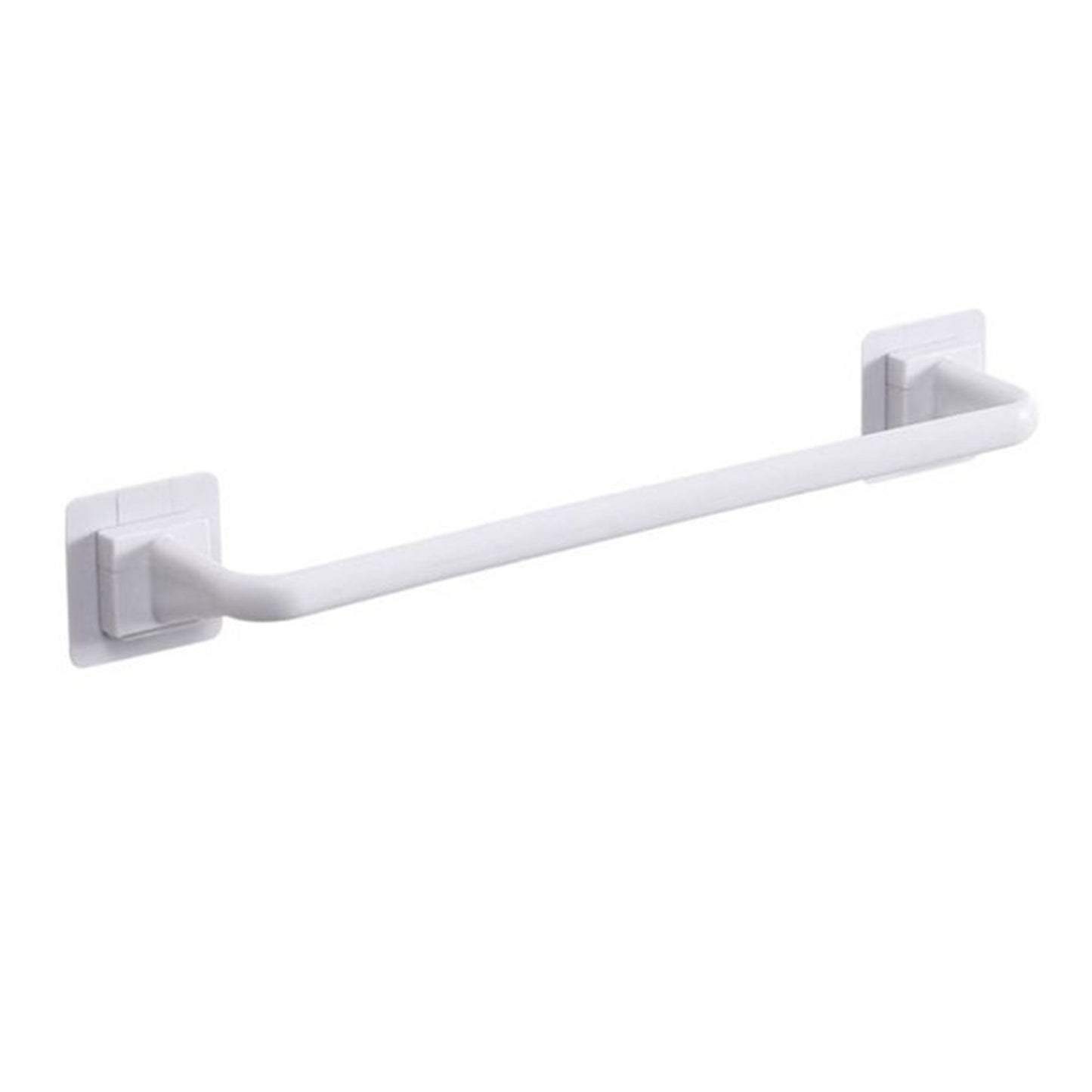 Self Adhesive Towel Bar, Heavy Duty No Drill Hand Towel Hanger for Bathroom and Kitchen Towel Storage Self, (Black/1 Pcs) 15Inches 15" White