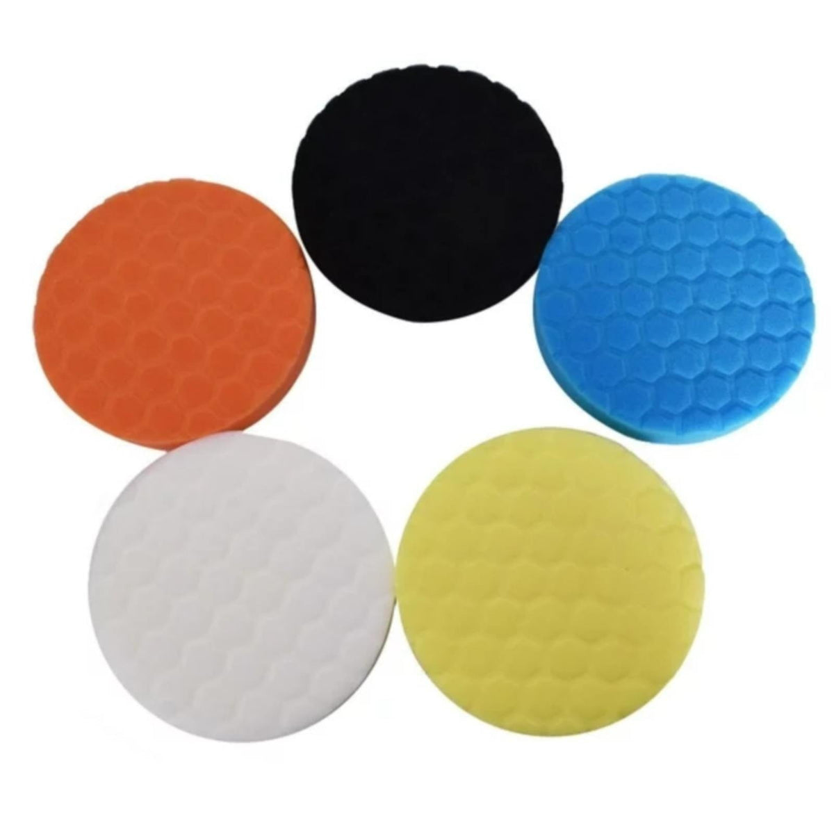 Buffing Polishing Pads 5 Inch, 5 Pcs Face for Backing Plate, Car Compound Buffing Sponge Pads and Woolen Cutting Polishing Pad Kit for Car Polishing and Waxing 5" Multicolor*5