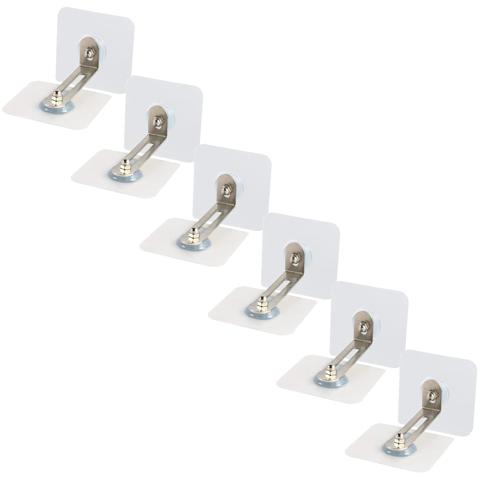 No Drill Furniture Anchors, Heavy Duty Anti Tip Furniture Straps Kit Adhesive Furniture Wall Anchors for Pet Proofing, Secure Bookcase Dresser Shelf Cabinet Wall, 6 Pack, 2.36x2.36 2.36" x 2.36" White*6