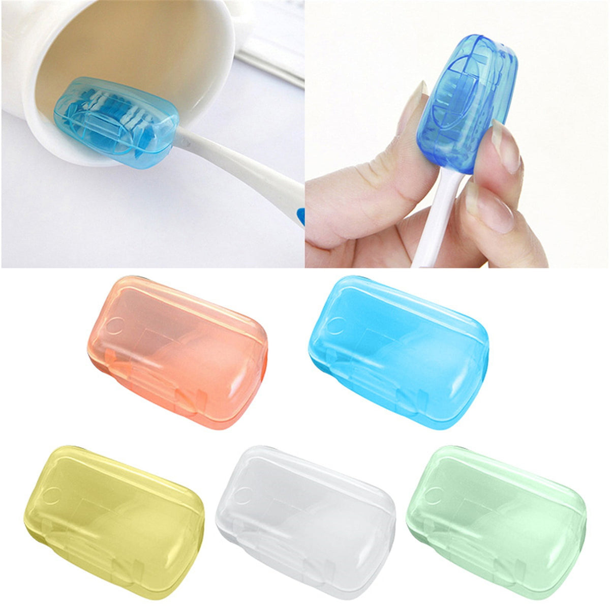 Portable Toothbrush Containers Travel Toothbrush Cap Cover Tooth Brush CapsConvenient for Travel, Home, Office and Hotel Use (Color Random/5 Pcs) 1.57Inches 1.57" Pink